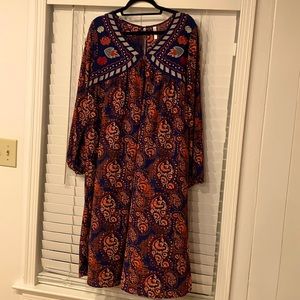 Embroidered, red/blue Xhilaration dress, XXL